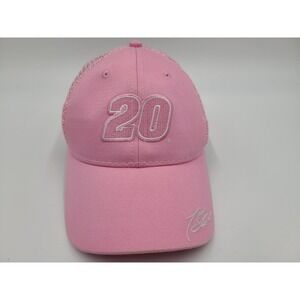 Women Tony Stewart #20 Winners Circle Mesh Trucker Snapback Hat Cap NASCAR Pink